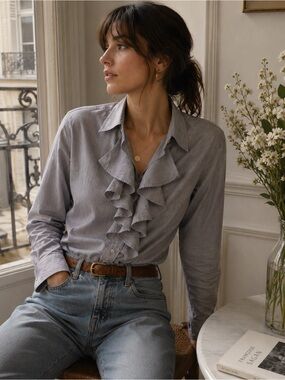 Ralph Lauren Rugby Cascading Ruffle Oxford Shirt
